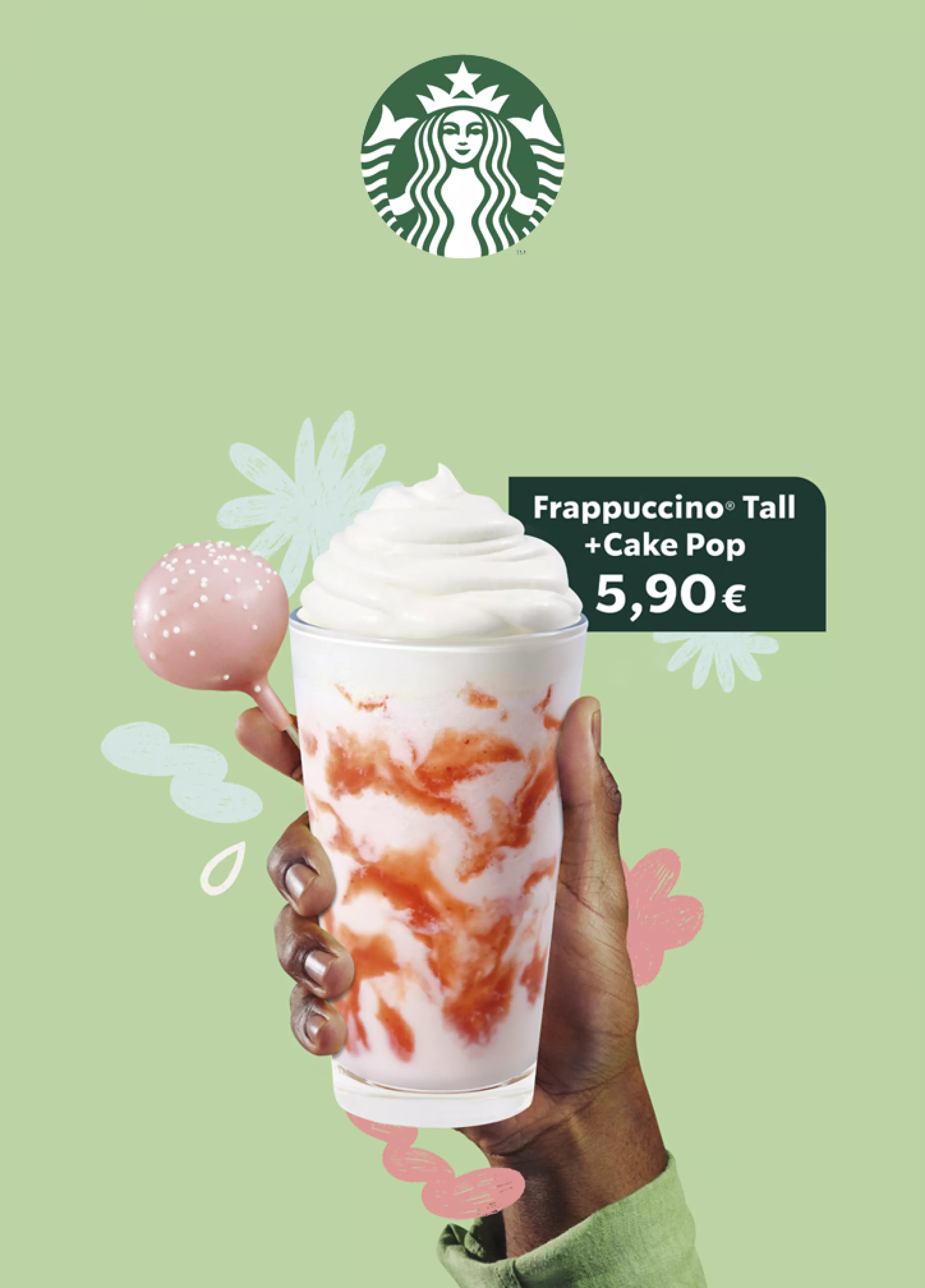 Promoçao Frappuccino Tall + Cake Pop 5,90€