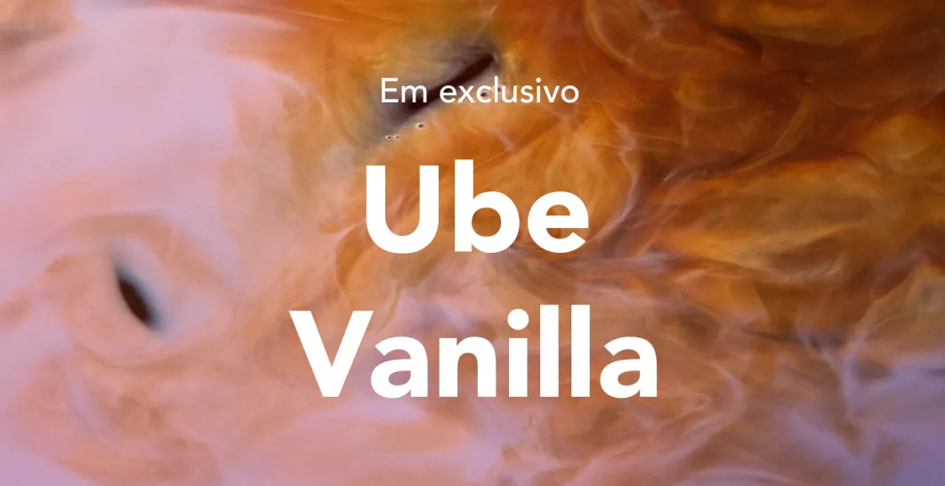Banner promocional de bebidas Ube Baunilha